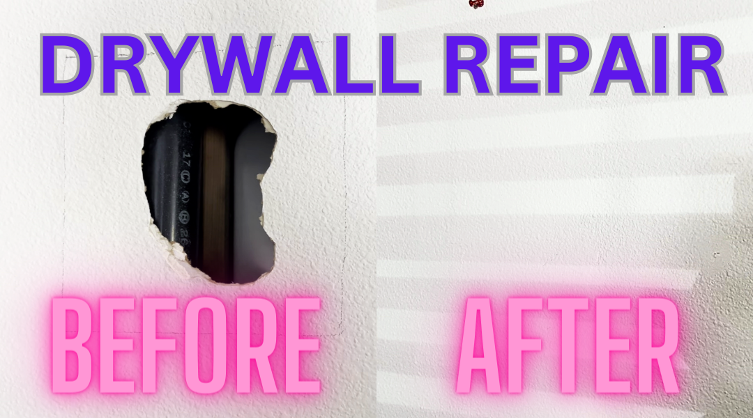 Drywall repair before after